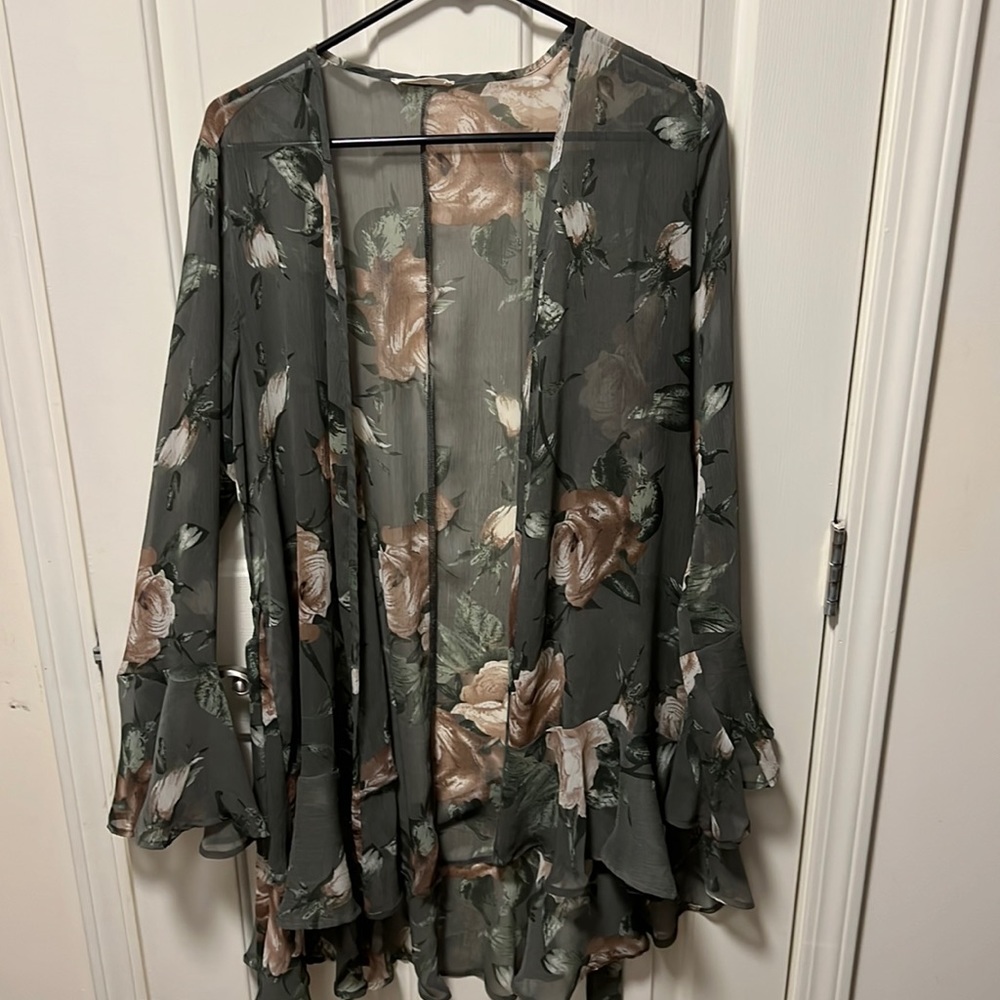 Olive green kimono